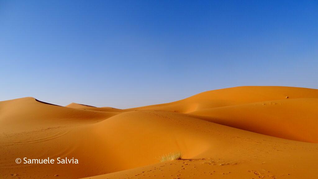 Le dune sabbiose dell'Erg Chebbi nel Deserto del Sahara.