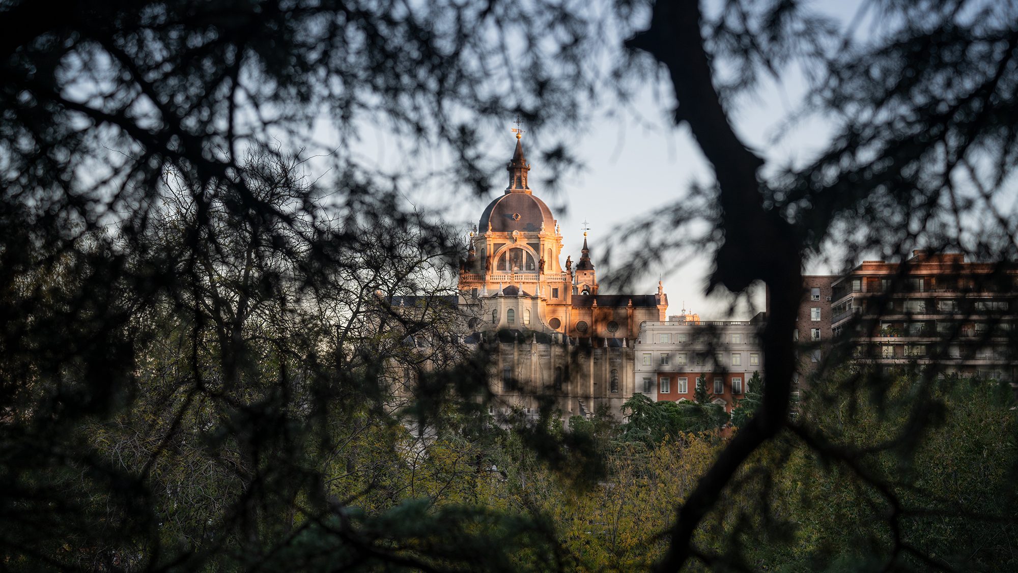 La Cattedrale di Almudena vista dai Jardin de la Vistillas.