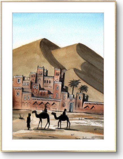 ait ben haddou, marocco, africa, sketch, urban sketch, landscape, paesaggi, acquerello, sara bertoncello